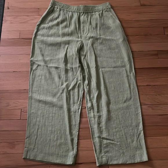 Madewell green pull on wide leg pant NWT - Picture 1 of 5